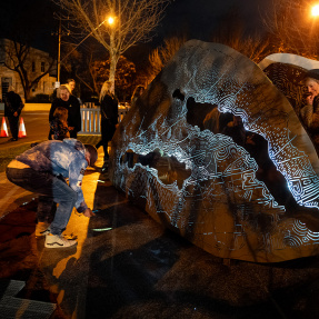 Rain installation - night view